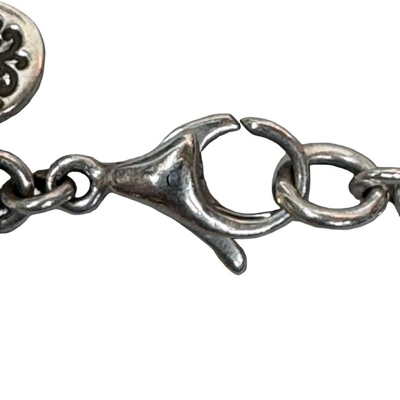 Lois Hill Statement 925 Sterling Silver Hammered Ball Station Bead Necklace 17" - Picture 3 of 10